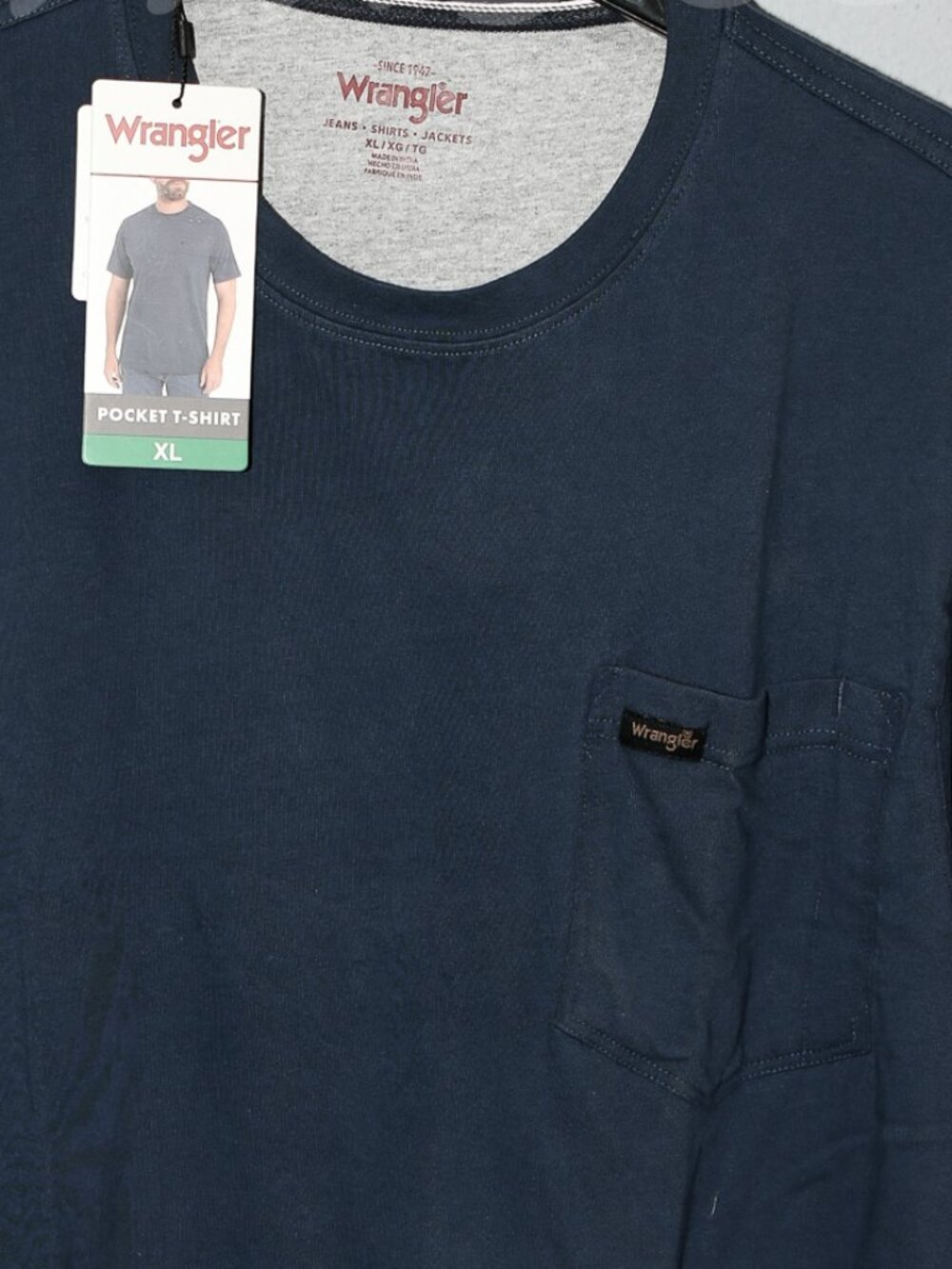 Wrangler Men's Pocket Tee  Color: Blue